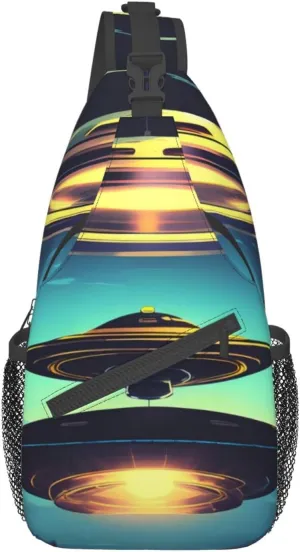 Cross chest bag diagonally Spacecraft descend Prints Suitable For Men And Women outdoor hiking Daily travel Long and short trips
