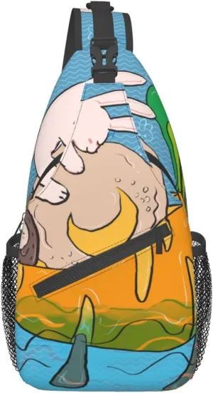 Cross chest bag diagonally Sunflower seeds and rabbits pattern Suitable For Men And Women outdoor hiking Daily travel Long and short trips