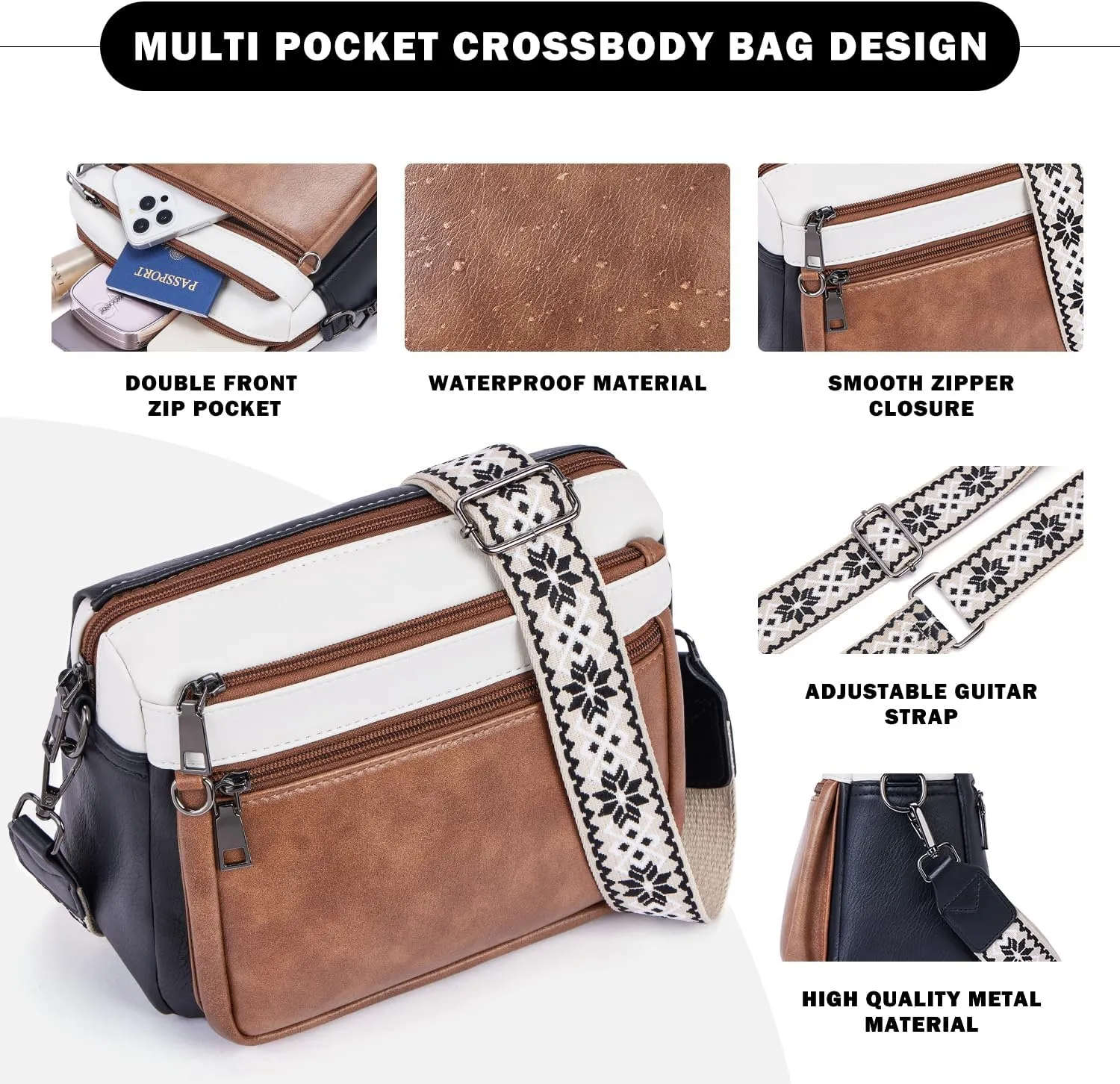 Crossbody Purses for Women Trendy,Vegan Leather Crossbody Bags,Cell Phone Camera Shoulder Handbags with Card Slots