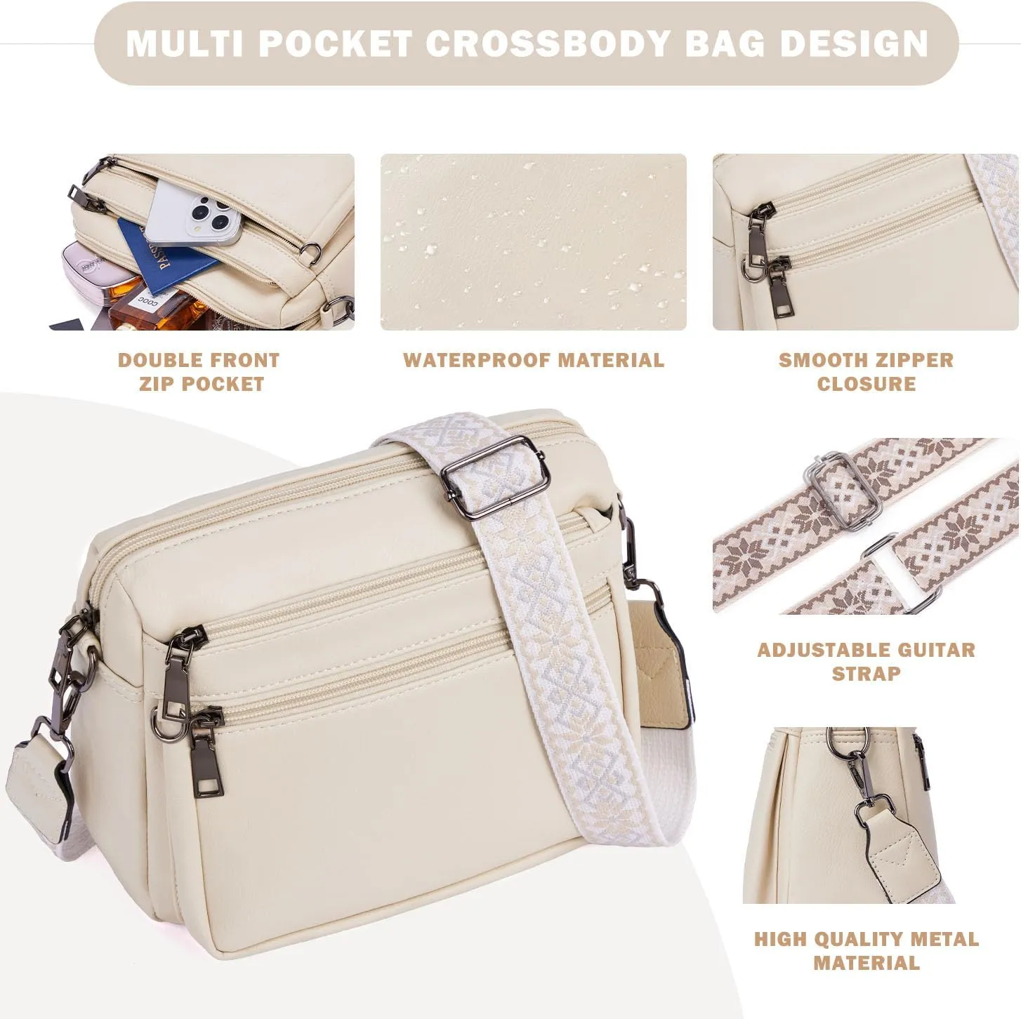 Crossbody Purses for Women Trendy,Vegan Leather Crossbody Bags,Cell Phone Camera Shoulder Handbags with Card Slots