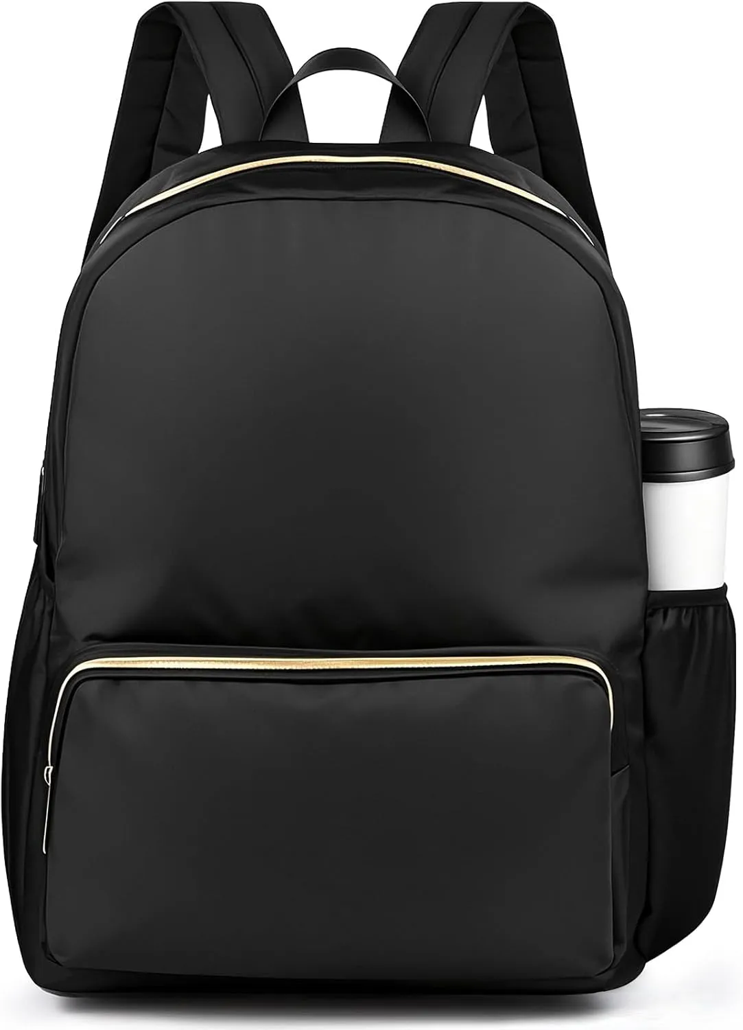 Cunno 1 Piece Nylon Backpack for School Preppy Bookbags Bulk Girls Boys School Bags Toddler Backpack Waterproof Travel Bag (Black)