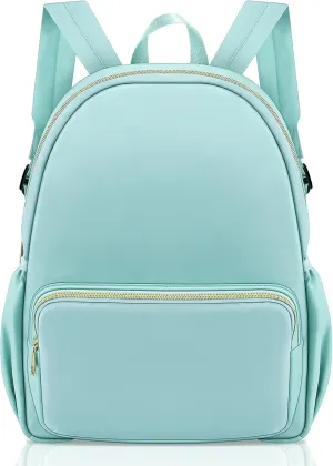 Cunno 1 Piece Nylon Backpack for School Preppy Bookbags Bulk Girls Boys School Bags Toddler Backpack Waterproof Travel Bag (Green)