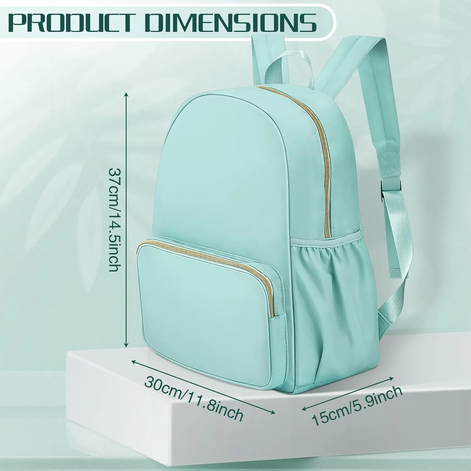 Cunno 1 Piece Nylon Backpack for School Preppy Bookbags Bulk Girls Boys School Bags Toddler Backpack Waterproof Travel Bag (Green)