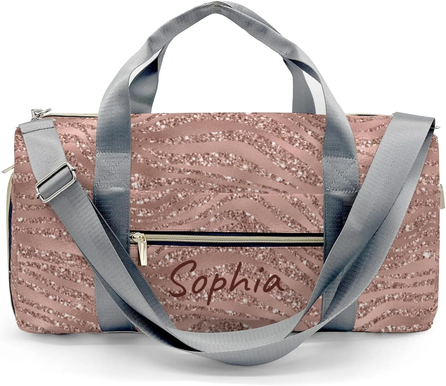 Custom Duffel Bag Rose Glod Glitter Animals Compact and Convenient: Fitness Bags for the Modern Traveler