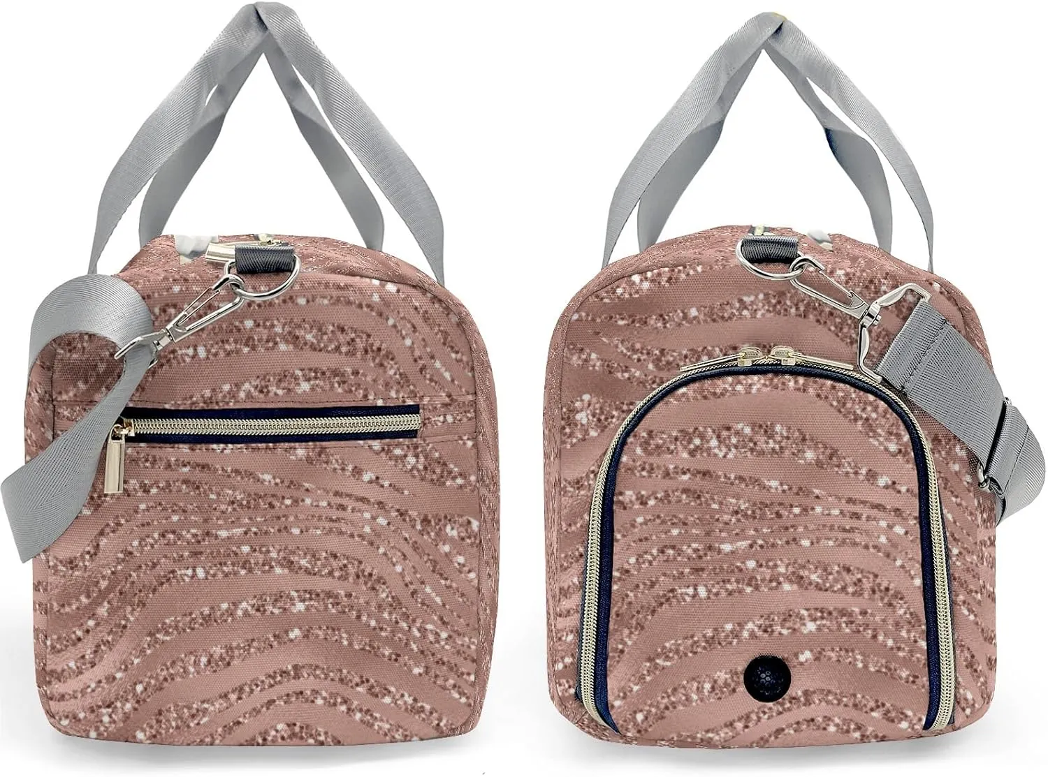Custom Duffel Bag Rose Glod Glitter Animals Compact and Convenient: Fitness Bags for the Modern Traveler