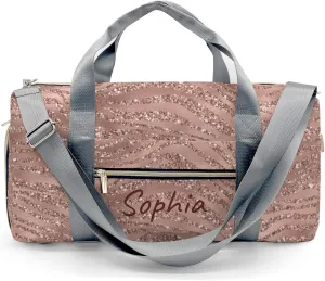 Custom Duffel Bag Rose Glod Glitter Animals Compact and Convenient: Fitness Bags for the Modern Traveler