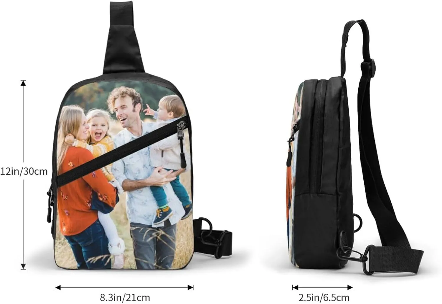 Custom Sling Bag for Women Men Personalized Sling Backpack with Your Photo Text Customized Chest Bag for Outdoor Travel, Style2
