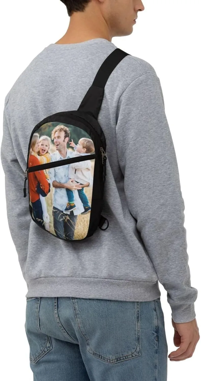 Custom Sling Bag for Women Men Personalized Sling Backpack with Your Photo Text Customized Chest Bag for Outdoor Travel, Style2