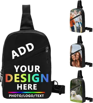 Custom Sling Bag for Women Men Personalized Sling Backpack with Your Photo Text Customized Chest Bag for Outdoor Travel, Style2