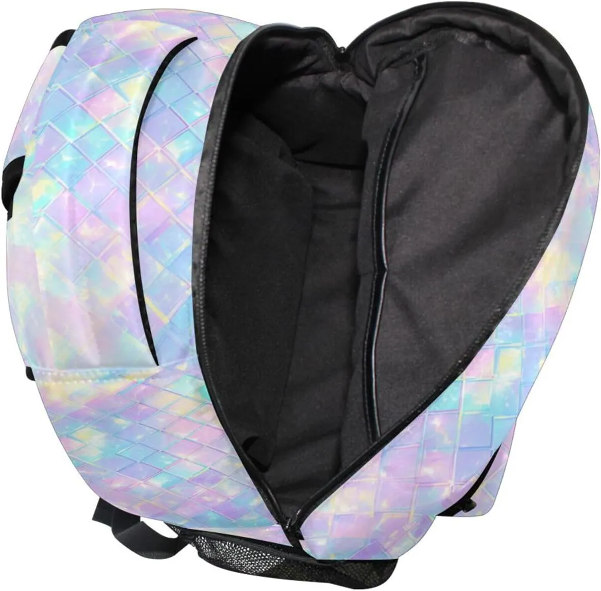 Cute Backpack for Men and Women Waterproof Business Work Bag with Chest Strap for Business Work College Travel Trip Rainbow Scales Shimmering