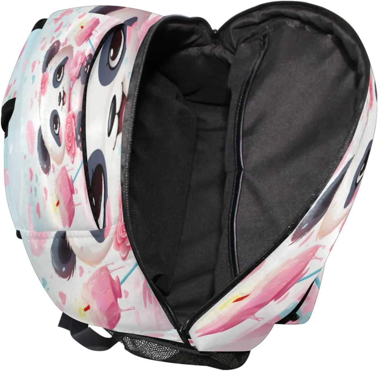 Cute Backpack for Men and Women Waterproof Sports Backpack with Chest Strap for Travel Trip Cute Panda Flower
