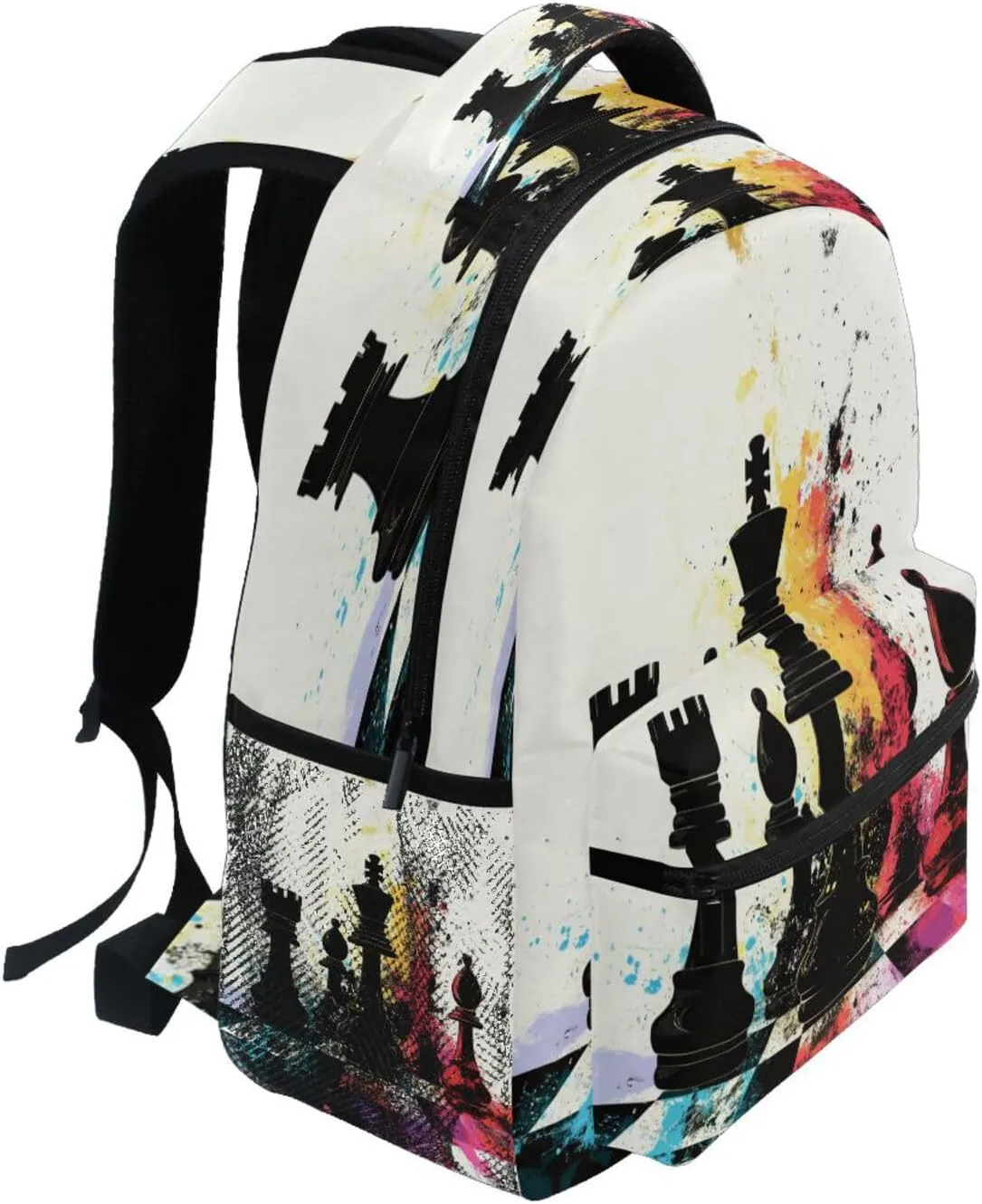 Cute Backpack for Men Women Waterproof Stylish Travel Bags with Chest Strap for Travel Trip Chess Set