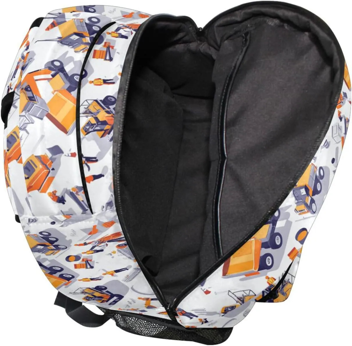 Cute Backpack for Teacher Nurse Fashion Outdoor Backpack with Chest Strap for Business Work College Travel Trip Construction Scene Concrete Mixer Truck