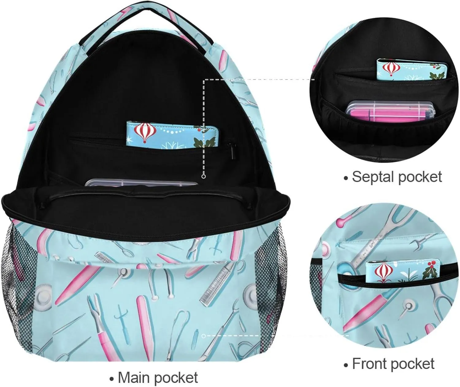 Cute Backpack for Teenager Fashion Laptop Bookbag with Chest Strap for College Work Doctors Day Forceps