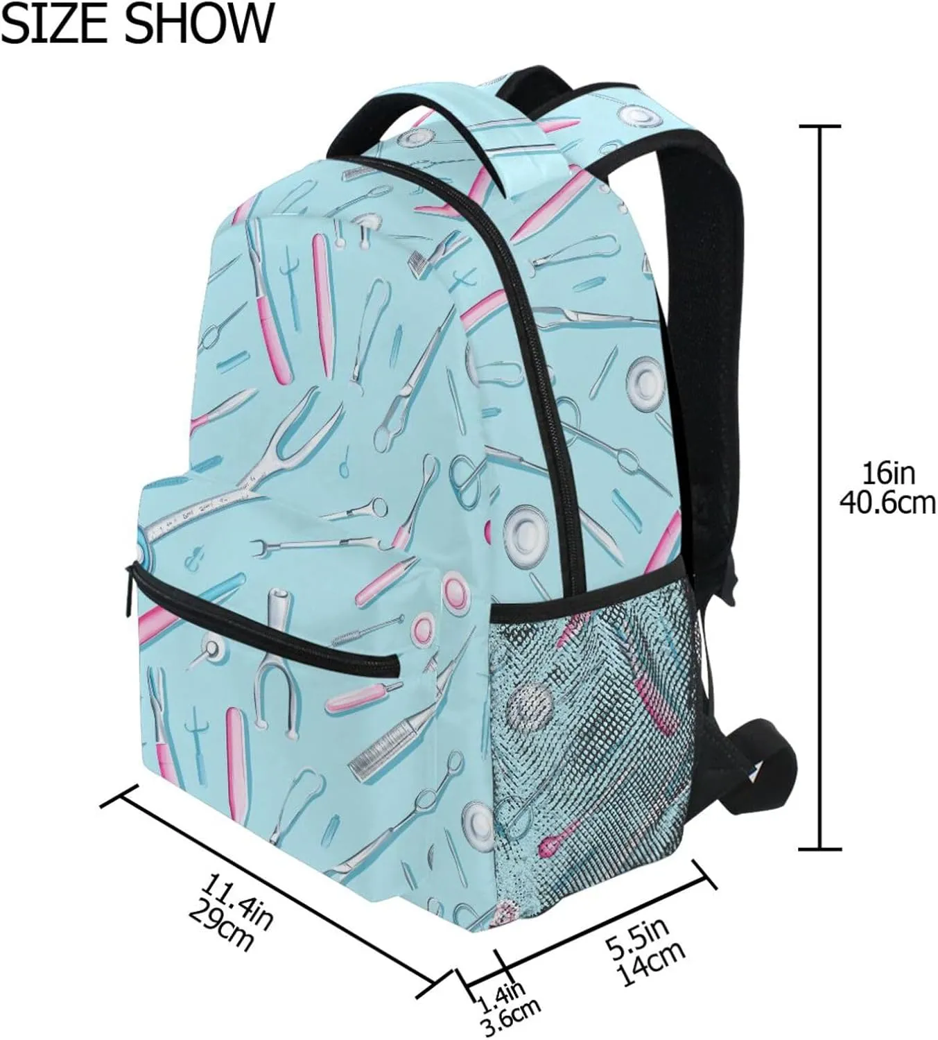 Cute Backpack for Teenager Fashion Laptop Bookbag with Chest Strap for College Work Doctors Day Forceps