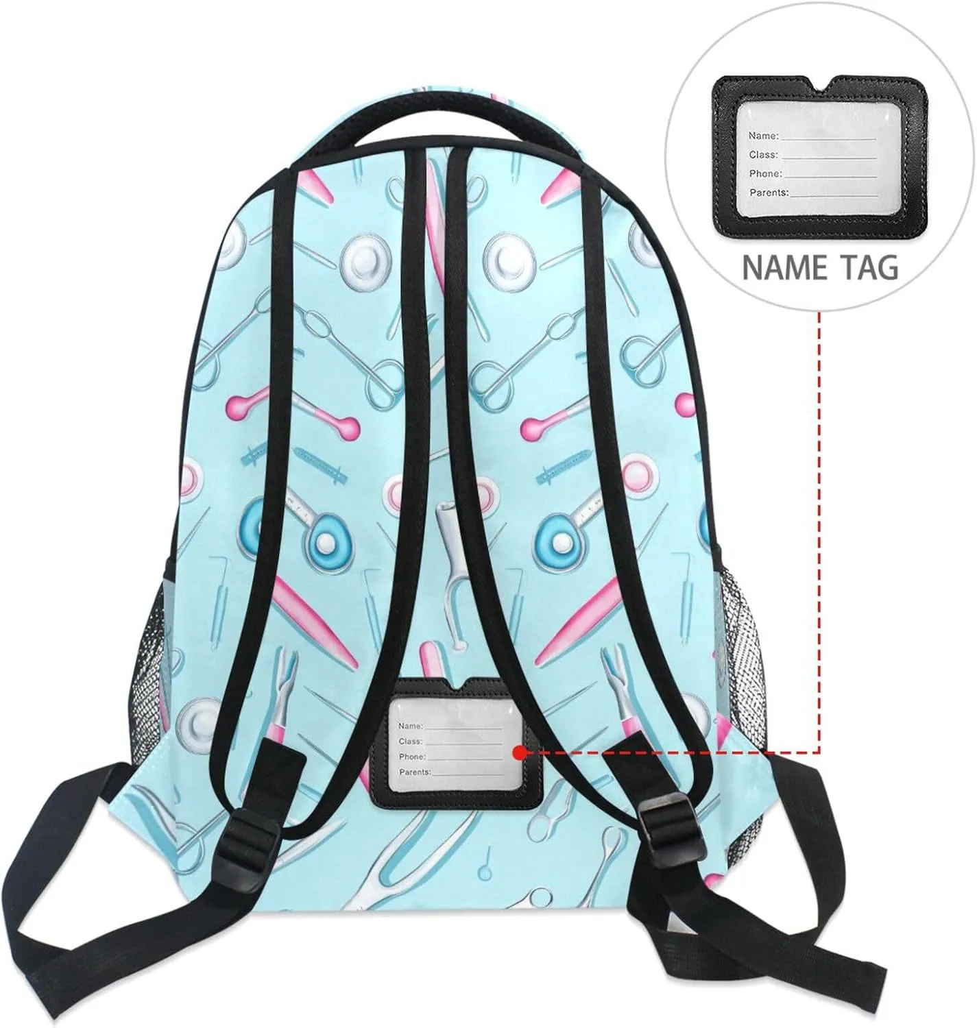 Cute Backpack for Teenager Fashion Laptop Bookbag with Chest Strap for College Work Doctors Day Forceps