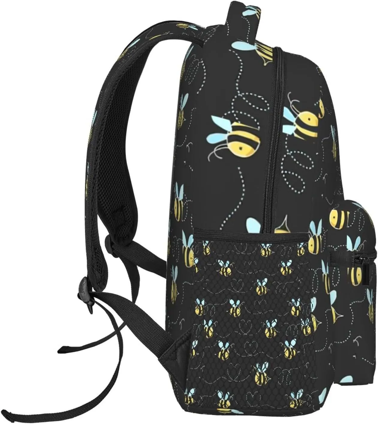 Cute Bee Heart Backpack For School Laptop Bags Bookbag Big Casual Daypack For Student Girls Boys Kids Teens Travel Sports Work