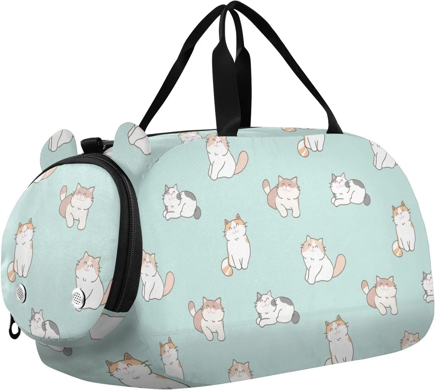 Cute Cartoon Cat Duffel Bags for Boys Small Gym Bags for Teens Dance Bags for Girls