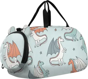 Cute Cartoon Dragons Duffel Bags for Boys Small Gym Bags for Teens Dance Bag for Girls
