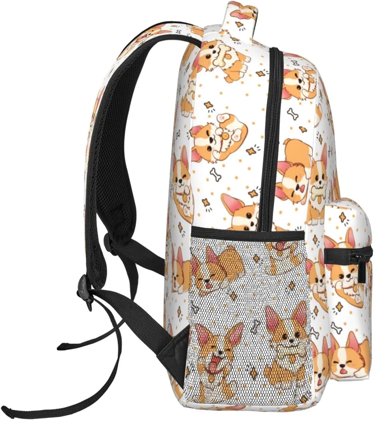 Cute Corgi Girls Boys Backpack Elementary Middle Dog Theme School Backpack Bookbag for Girls Boys Kids Teen Back to School Book Bag Gifts for 2nd 3rd 4th 5th 6th Grade Students