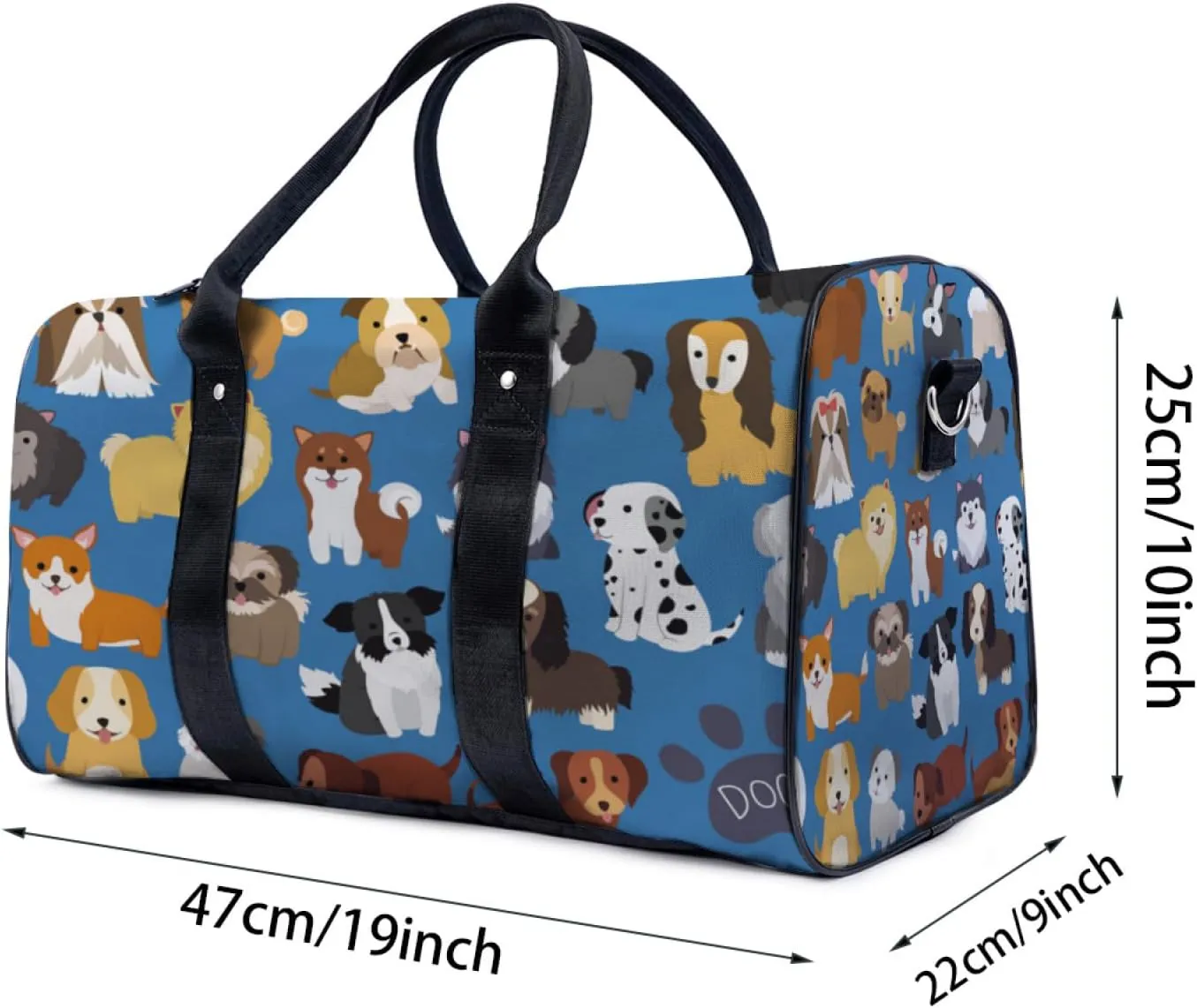 Cute Dog And Puppy Set Travel Duffel Bag for Woman Weekender Bag Man Tote Gym Bag Sport Gym Bag Hospital Bag for Labor and Delivery Overnight Bag Luggage Bag