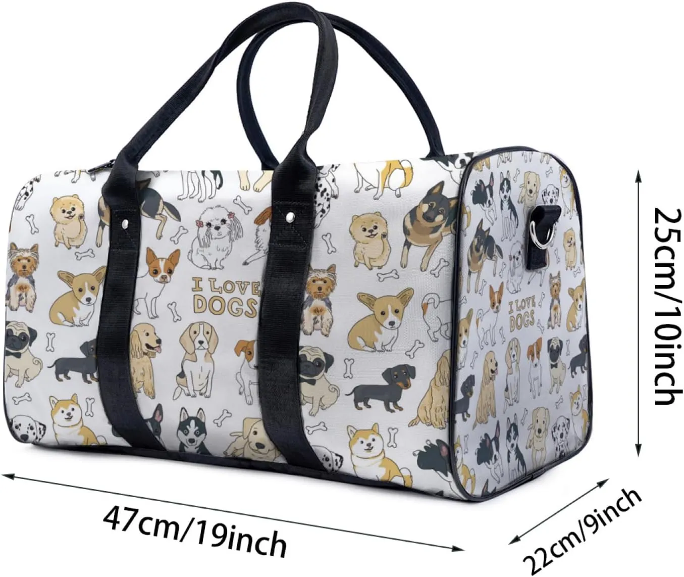 Cute Dogs Travel Duffel Bag for Woman Weekender Bag Man Tote Gym Bag Sport Gym Bag Hospital Bag for Labor and Delivery Overnight Bag Luggage Bag