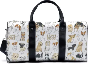 Cute Dogs Travel Duffel Bag for Woman Weekender Bag Man Tote Gym Bag Sport Gym Bag Hospital Bag for Labor and Delivery Overnight Bag Luggage Bag