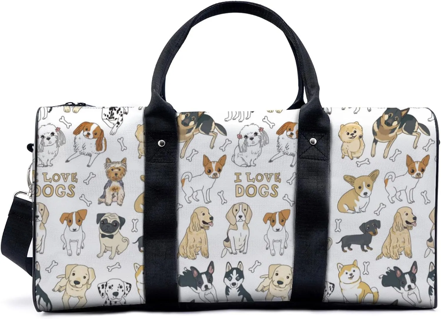 Cute Dogs Travel Duffel Bag for Woman Weekender Bag Man Tote Gym Bag Sport Gym Bag Hospital Bag for Labor and Delivery Overnight Bag Luggage Bag
