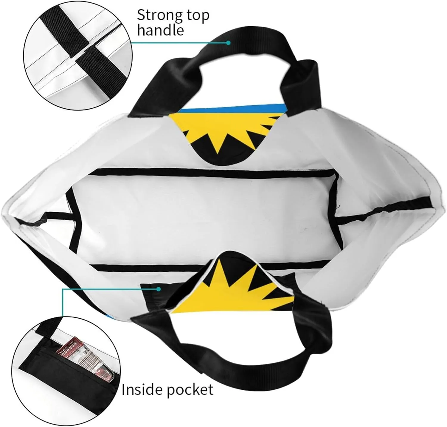 Cute Flag Tote Bag for Women Men Reusable Patriotic Beach Grocery Shopping Bag for Outdoor Gym Shopping