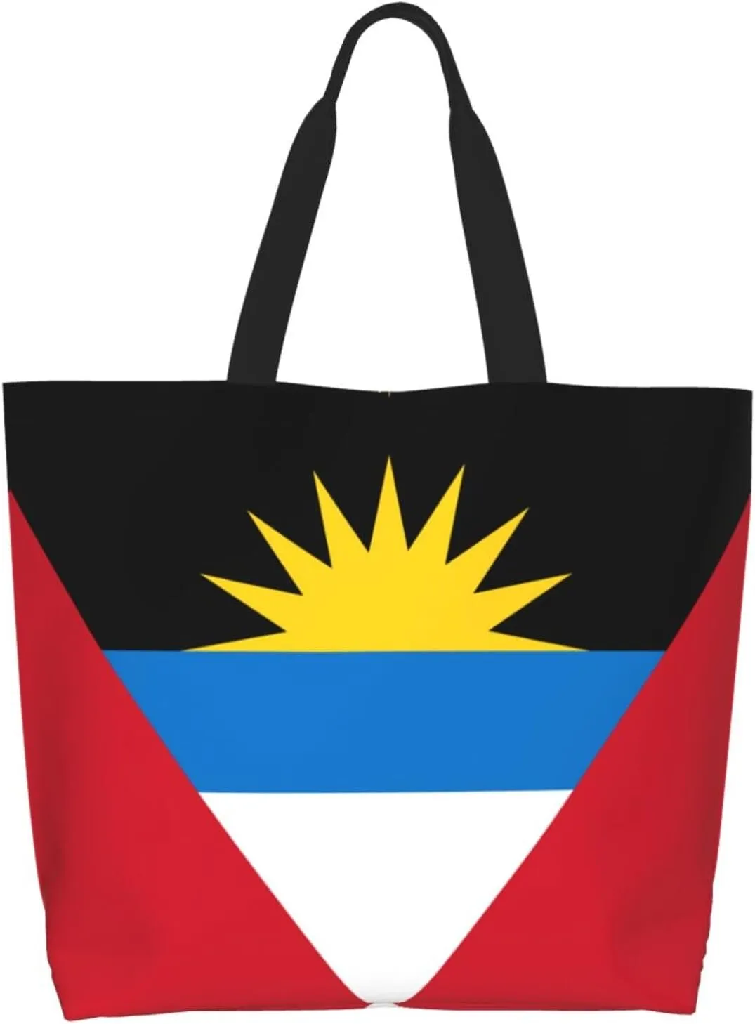 Cute Flag Tote Bag for Women Men Reusable Patriotic Beach Grocery Shopping Bag for Outdoor Gym Shopping