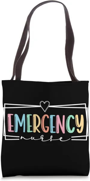 Cute Nurse Apparel Retro Leopard Print Emergency Nurse Tote Bag
