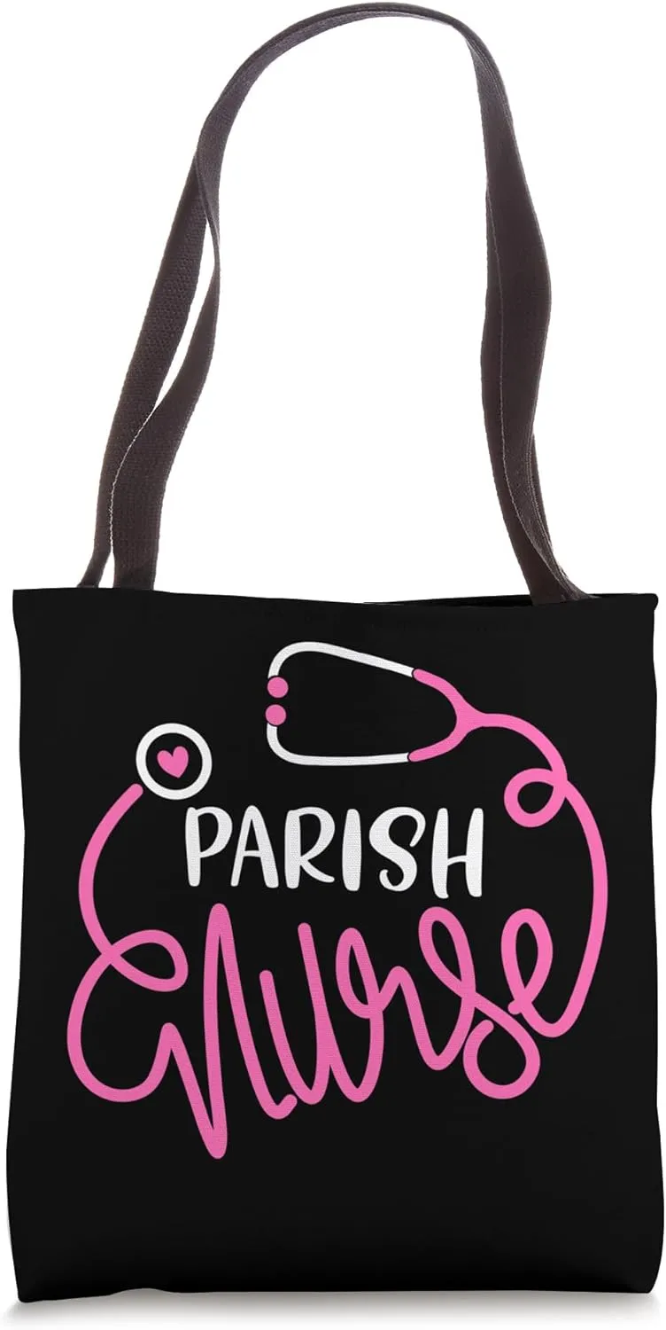 Cute Parish Nurse RN Faith Community Nursing Department Tote Bag