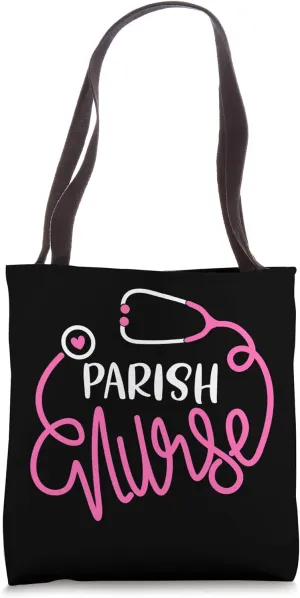 Cute Parish Nurse RN Faith Community Nursing Department Tote Bag