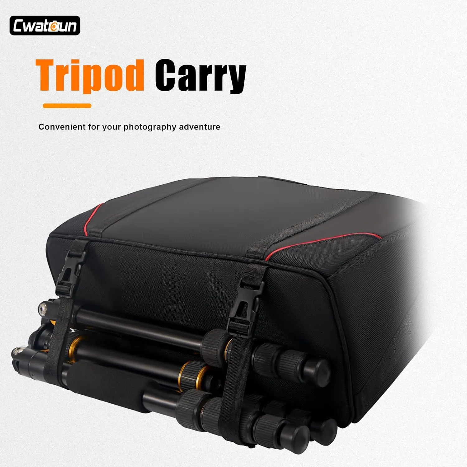 Cwatcun Camera Bag Crossbody, DSLR/SLR/Mirrorless Camera Bags for Photographers with Tripod Holder&Laptop, Camera Case Compatible with Canon/Nikon/Sony - Large