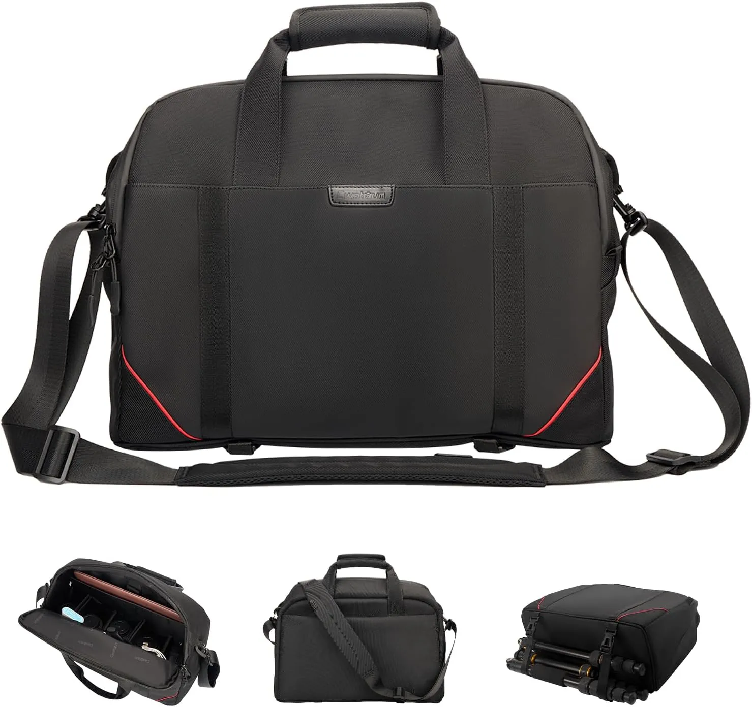 Cwatcun Camera Bag Crossbody, DSLR/SLR/Mirrorless Camera Bags for Photographers with Tripod Holder&Laptop, Camera Case Compatible with Canon/Nikon/Sony - Large