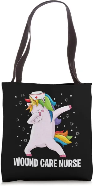 Dabbing Unicorn Funny Wound Care Nurse Wound Ostomy Nurse Tote Bag