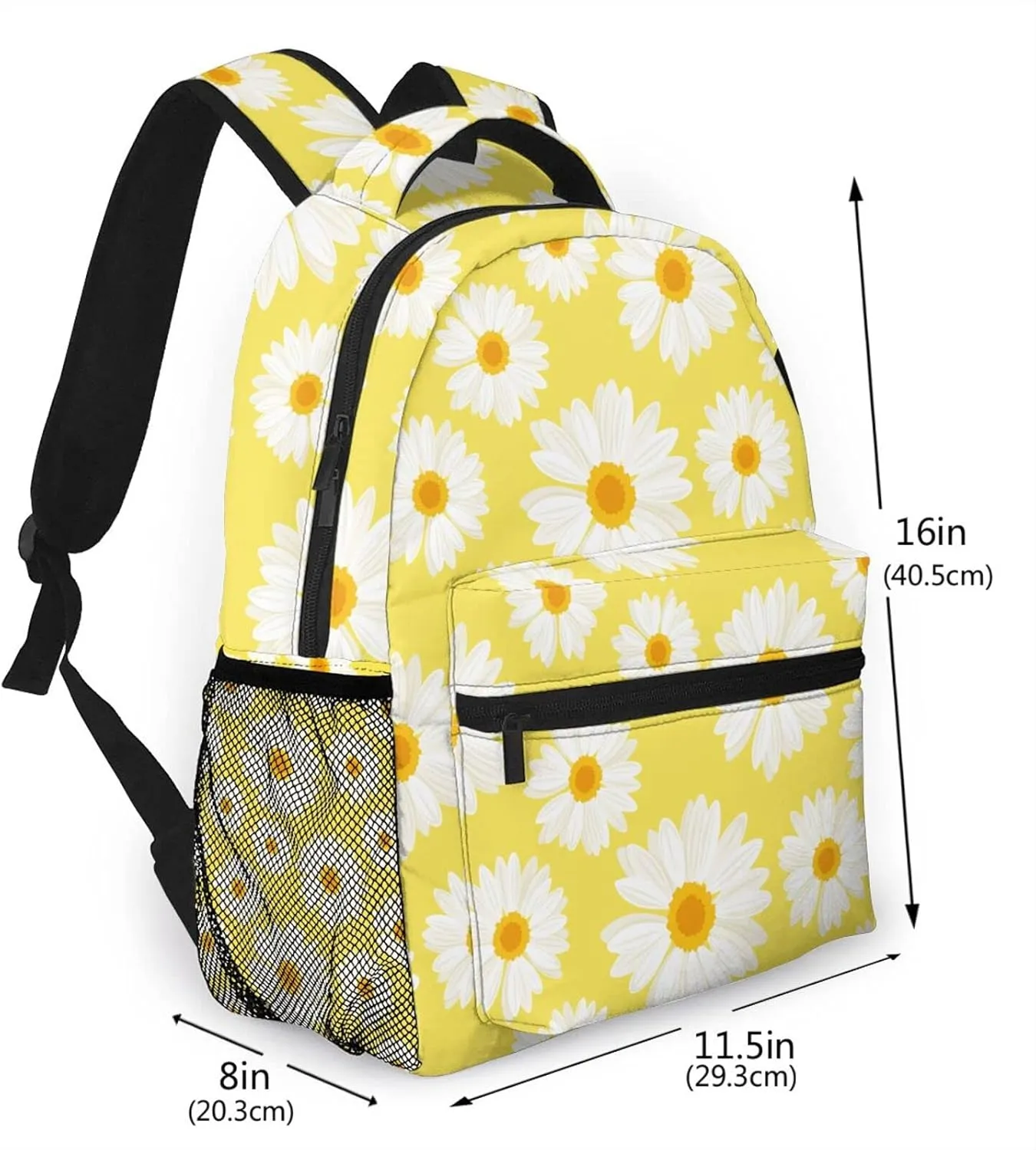 DADABULIU School Backpack Summer Daisy Flower Floral for Women Girl Student Bookbag Casual Daypack Teens College Lightweight Hiking Travel Bag Over 3 Years Old