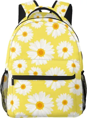DADABULIU School Backpack Summer Daisy Flower Floral for Women Girl Student Bookbag Casual Daypack Teens College Lightweight Hiking Travel Bag Over 3 Years Old