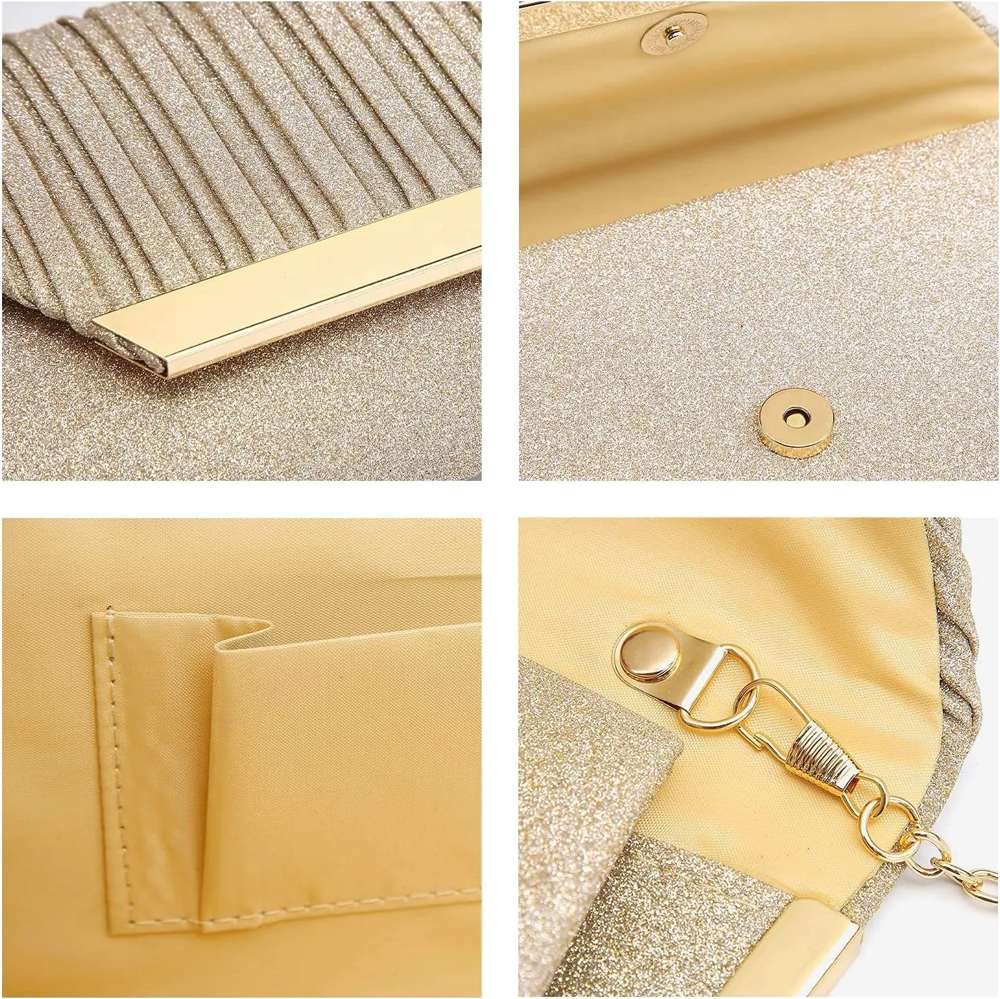 Dasein Women Evening Bags Wedding Purses Handbags Party Clutches Cocktail Prom Formal Clutch with Glitter Rhinestones