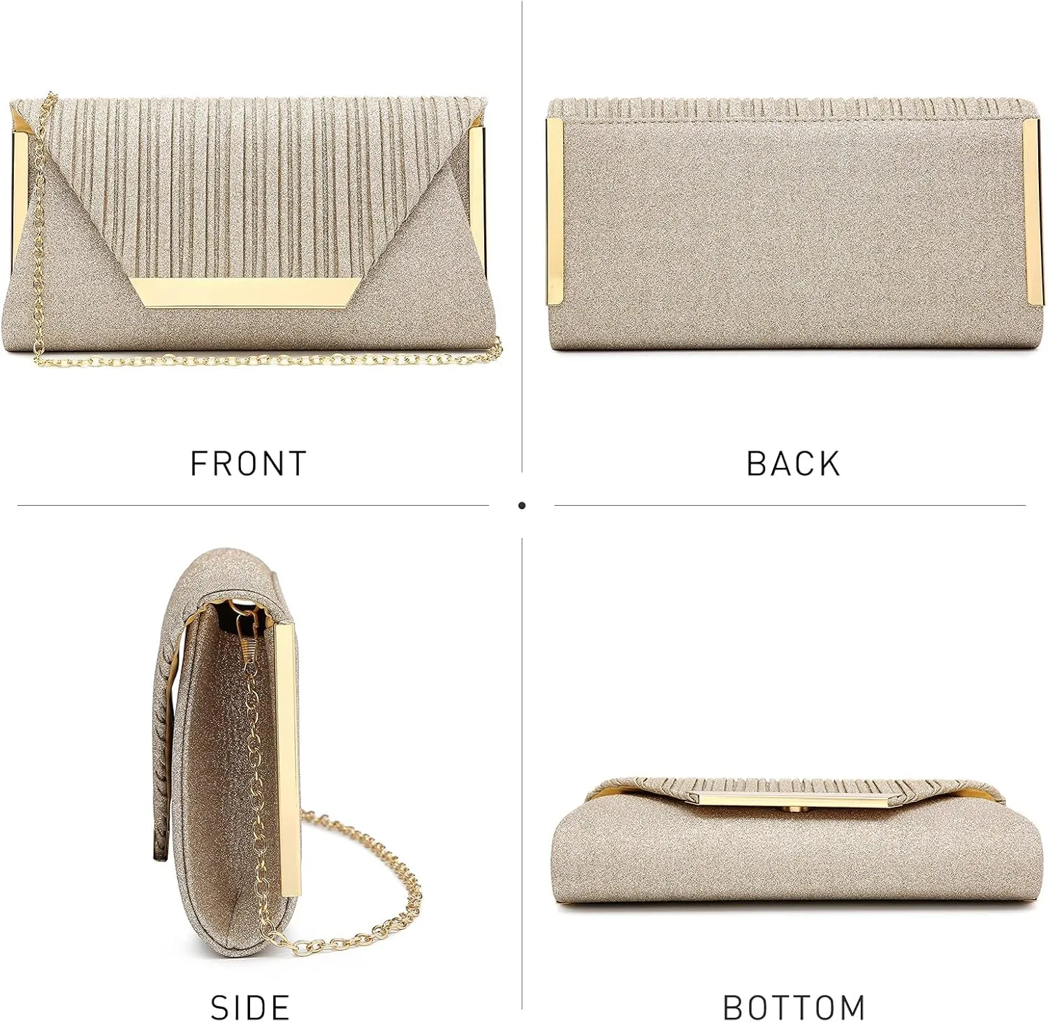 Dasein Women Evening Bags Wedding Purses Handbags Party Clutches Cocktail Prom Formal Clutch with Glitter Rhinestones