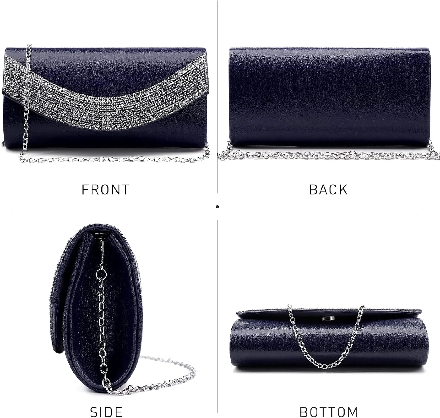 Dasein Womens Clutch Purses Rhinestone Evening Bags Formal Wedding Party Purse Prom Handbags