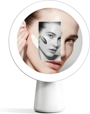 Denash U V Camera for Sunscreen Test, 7.6 Inch Portable U V Mirror Sunscreen Camera,90° Rotatable Rechargeable Travel Makeup Mirror for Skin Protection
