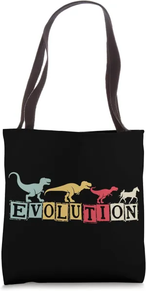 Dinosaur Horse Evolution Fun Paleontology Tote Bag