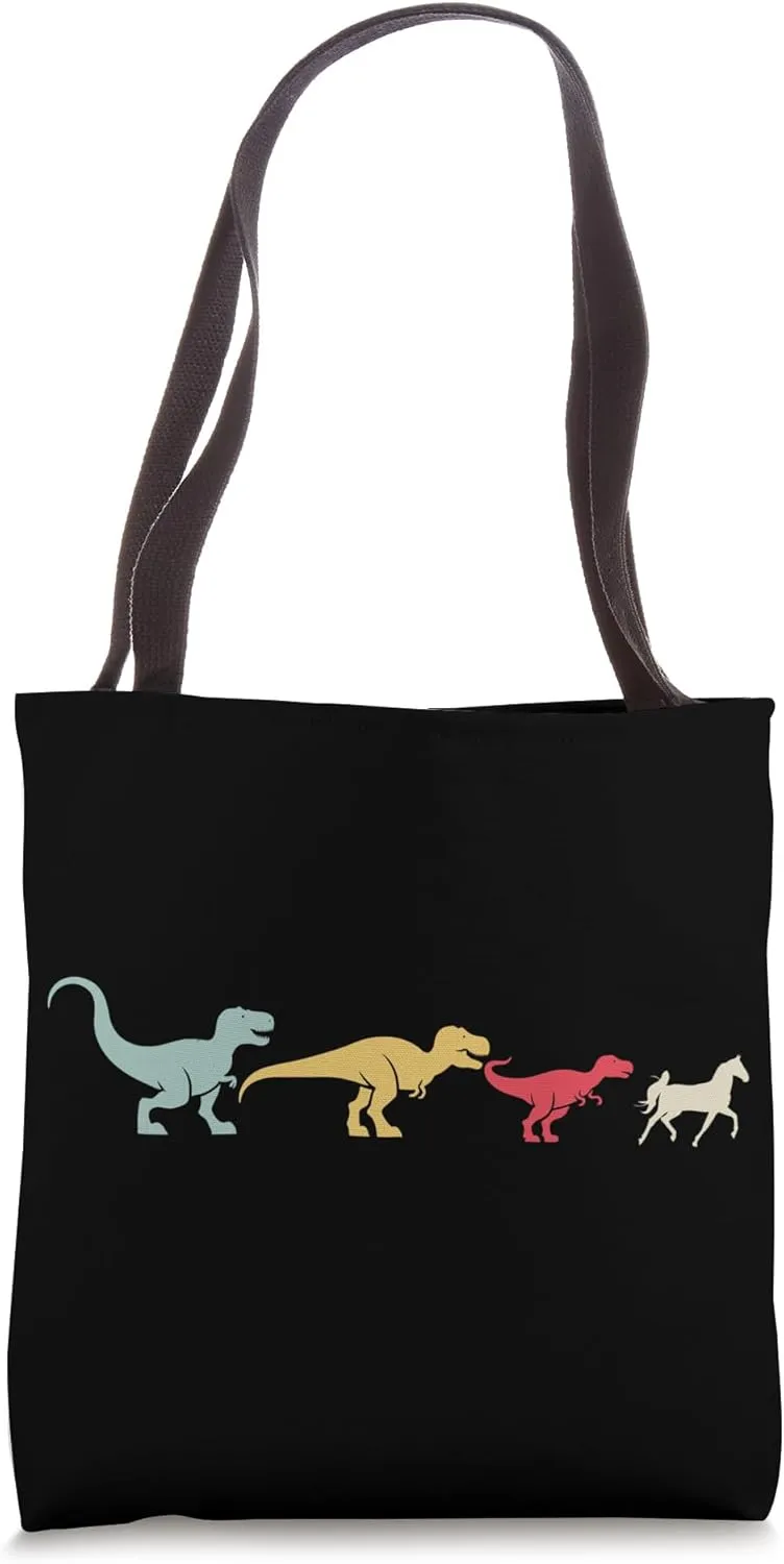Dinosaur Horse Evolution Fun Paleontology Tote Bag