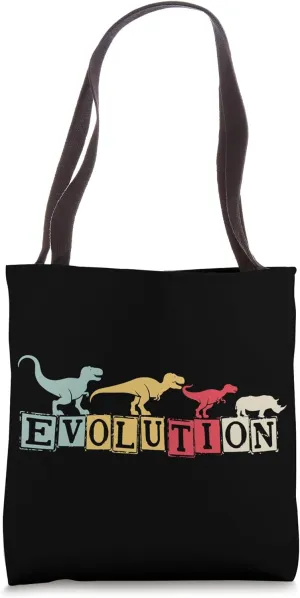 Dinosaur Rhino Evolution Fun Paleontology Tote Bag