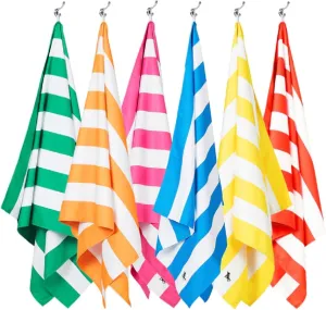 Dock & Bay Quick Drying Towel - for Sports & Gym - Compact, Lightweight - 100% Recycled - Includes Bag - Cabana - Set of 6, Large (160x90cm, 63x35)
