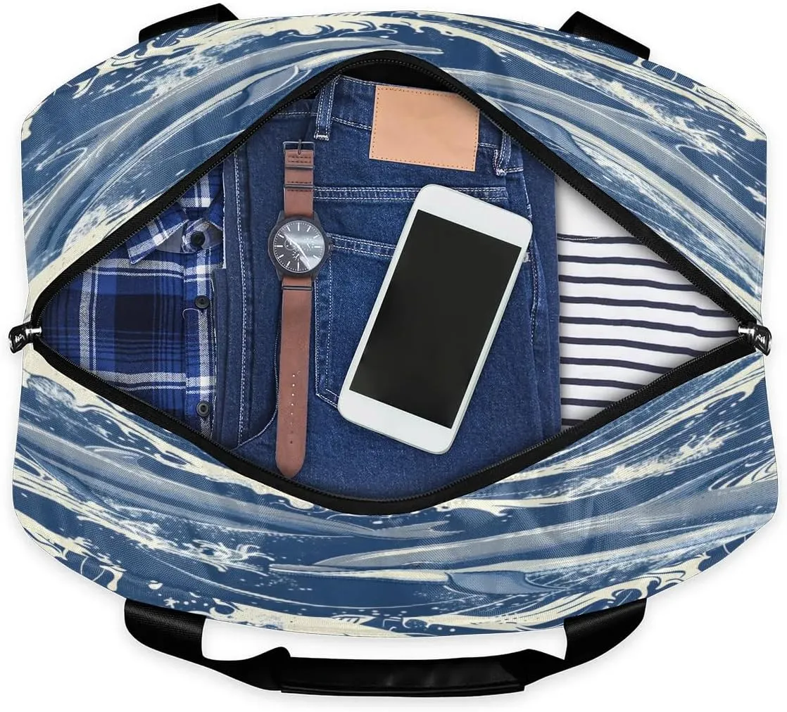 Dolphins Theme Travel Duffel Bag Dry Wet Separated Sports Tote Travel Duffle Bag Gym Workout Bag Women Travel Duffel Bag for Women, Travel, Gym, Work
