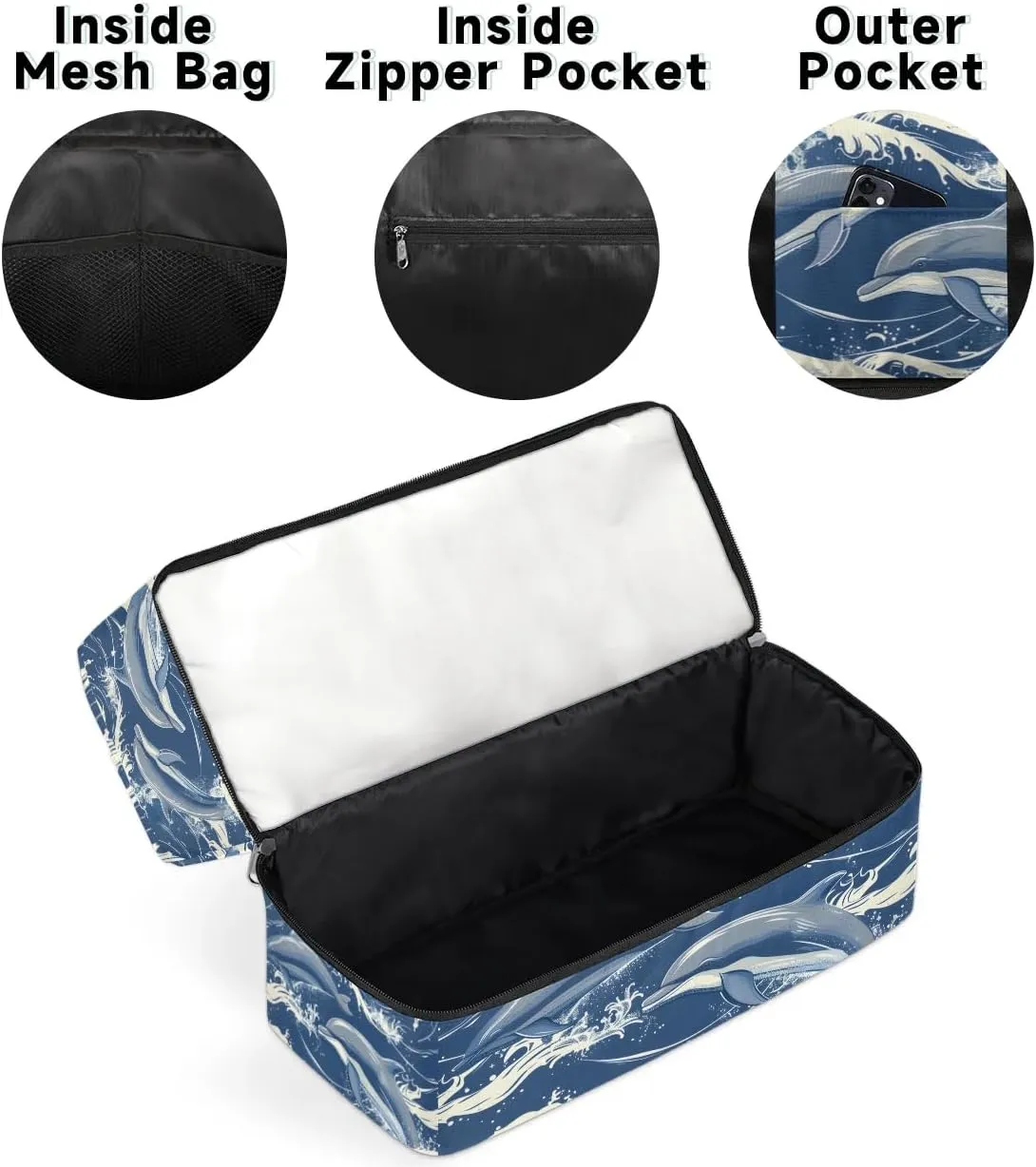 Dolphins Theme Travel Duffel Bag Dry Wet Separated Sports Tote Travel Duffle Bag Gym Workout Bag Women Travel Duffel Bag for Women, Travel, Gym, Work