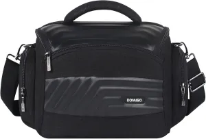 DOMISO Waterproof Camera Storage Bag Soft Padded DSLR SLR Camera Case Anti-Shock Shoulder Bag Compatible for Nikon/Canon/Sony/Pentax/Olympus/Samsung, Bright Black