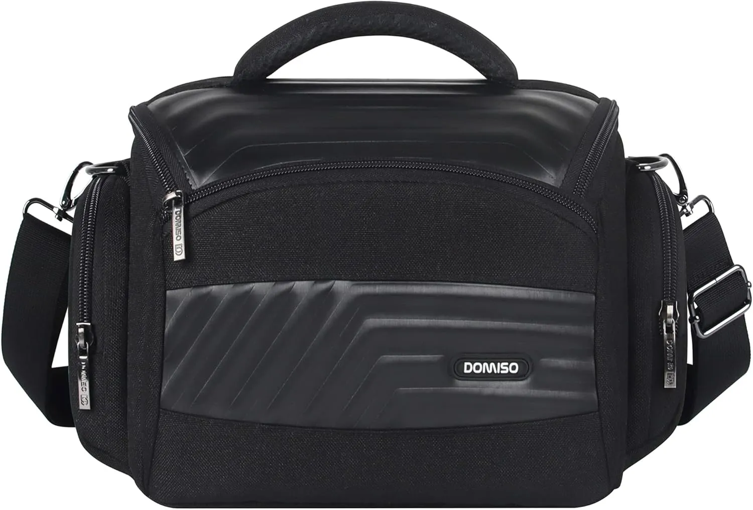 DOMISO Waterproof Camera Storage Bag Soft Padded DSLR SLR Camera Case Anti-Shock Shoulder Bag Compatible for Nikon/Canon/Sony/Pentax/Olympus/Samsung, Bright Black